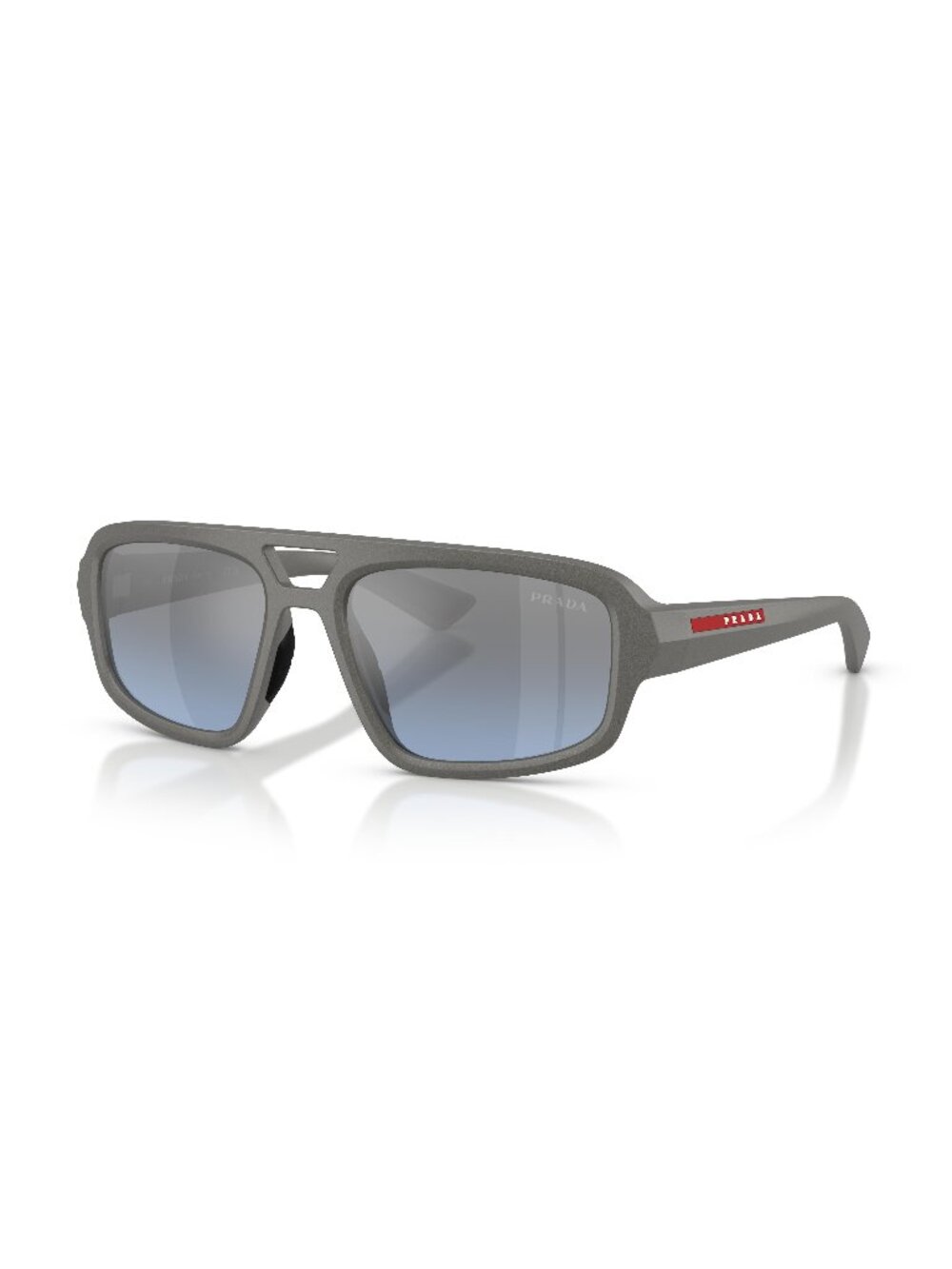 New Prada Linea Rossa Men's Sunglasses Grey Blue Lens Injected Frame PS B11SU 57